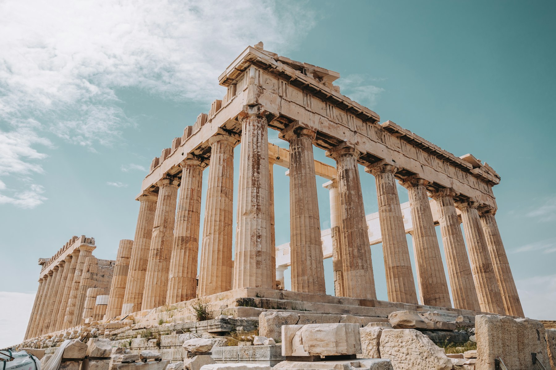 The Parthenon on the Acropolis of Athens, its colonnade still square after twenty-four centuries.
